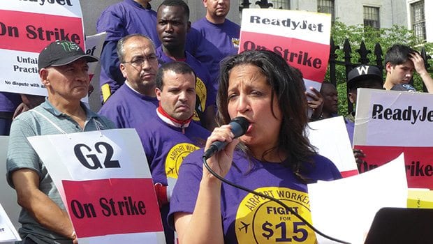 Airport workers stage strike, protest working conditions
