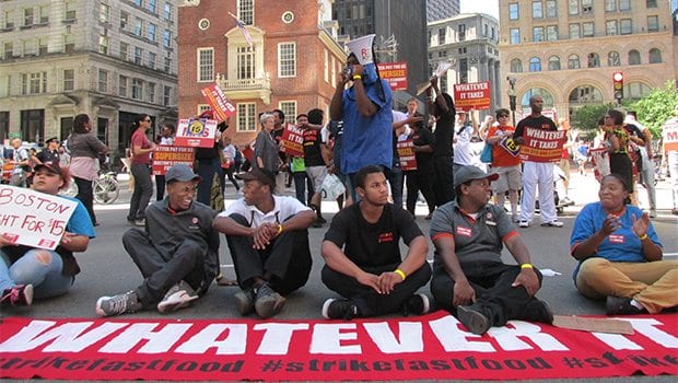 Boston fast food workers strike as part of national fight for higher wages