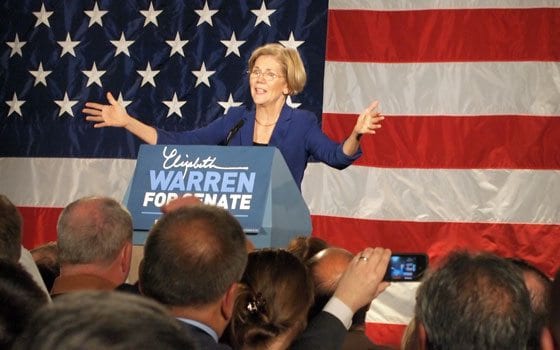 Harvard Professor Elizabeth Warren scores a stunning upset over U.S. Senator Scott Brown