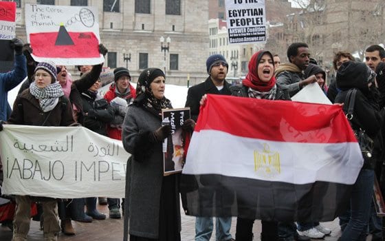 Mass. Egyptian watches Cairo protests from afar