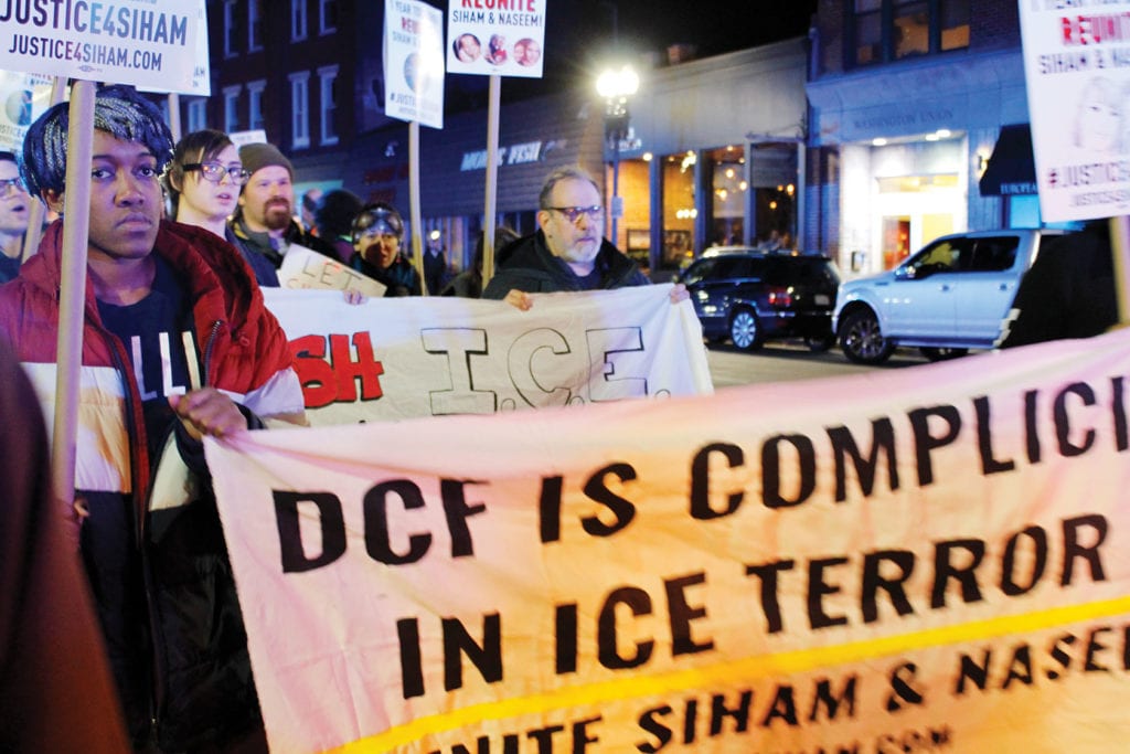 Anti-ICE protest calls out DCF in separation case