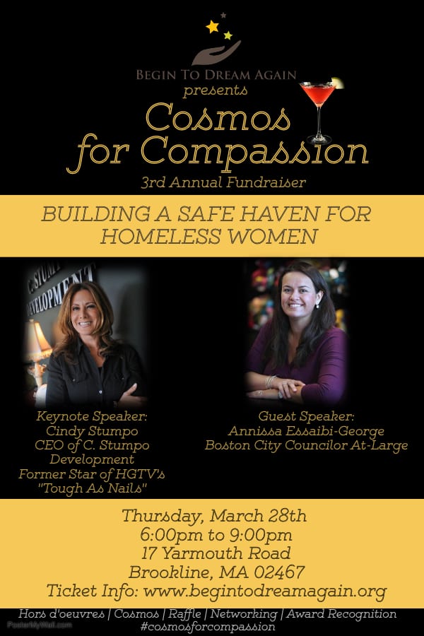 “Cosmos For Compassion”: 3rd Annual Fundraiser to Support Building Safe Havens for Homeless Women