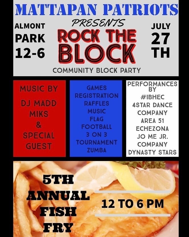 Mattapan Patriots POP WARNER ROCK THE BLOCK Community Block Party Event