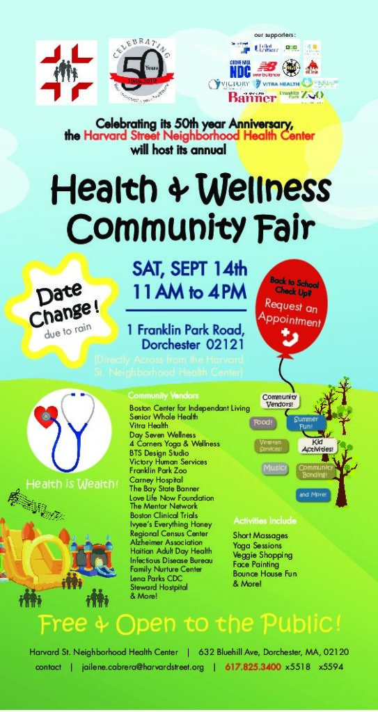 3rd Annual Health & Wellness Community Fair hosted by Harvard St Neighborhood Hlth Ctr