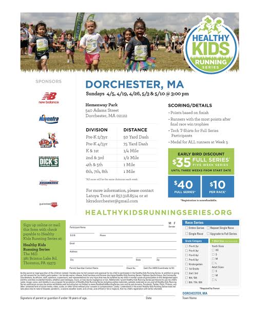 Healthy Kids Running Series Dorchester MA