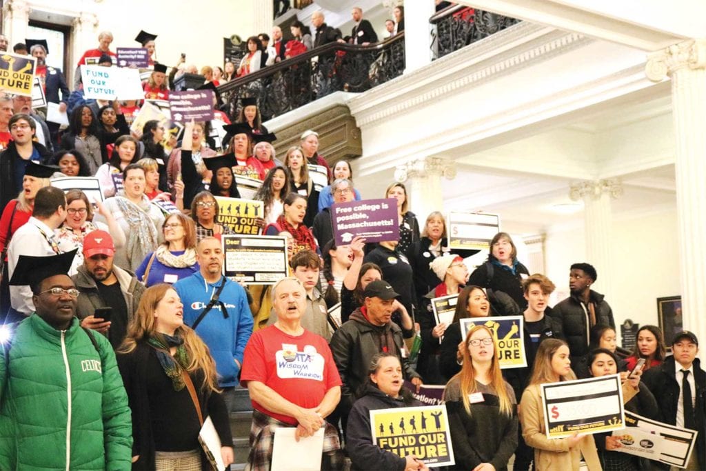 College students march on State House