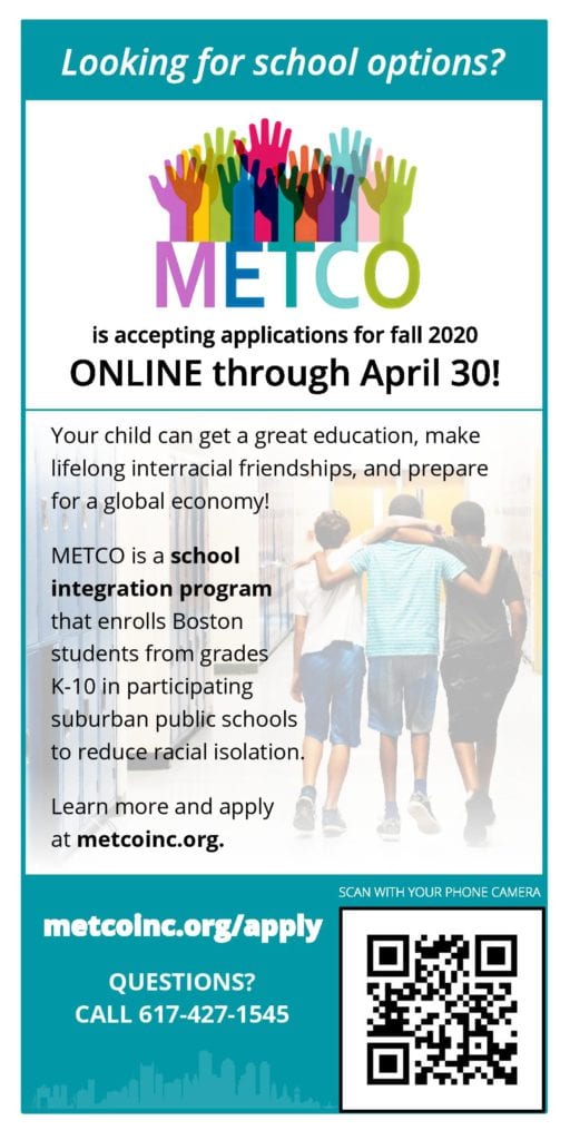 Apply Online to METCO Until April 30!