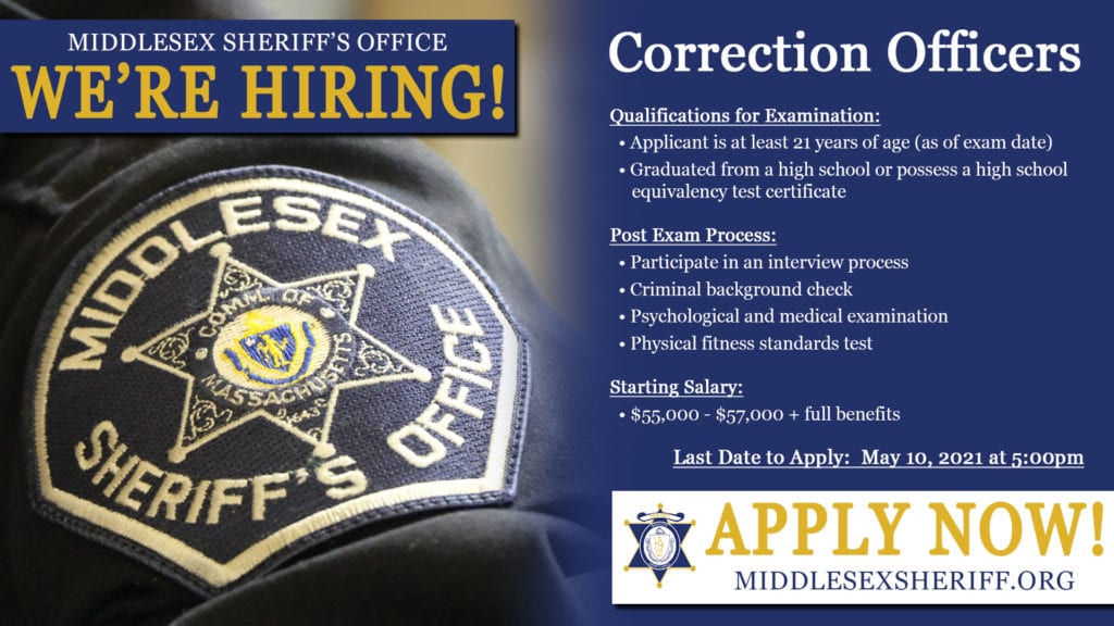 Middlesex Sheriff’s Office  WE’RE HIRING!