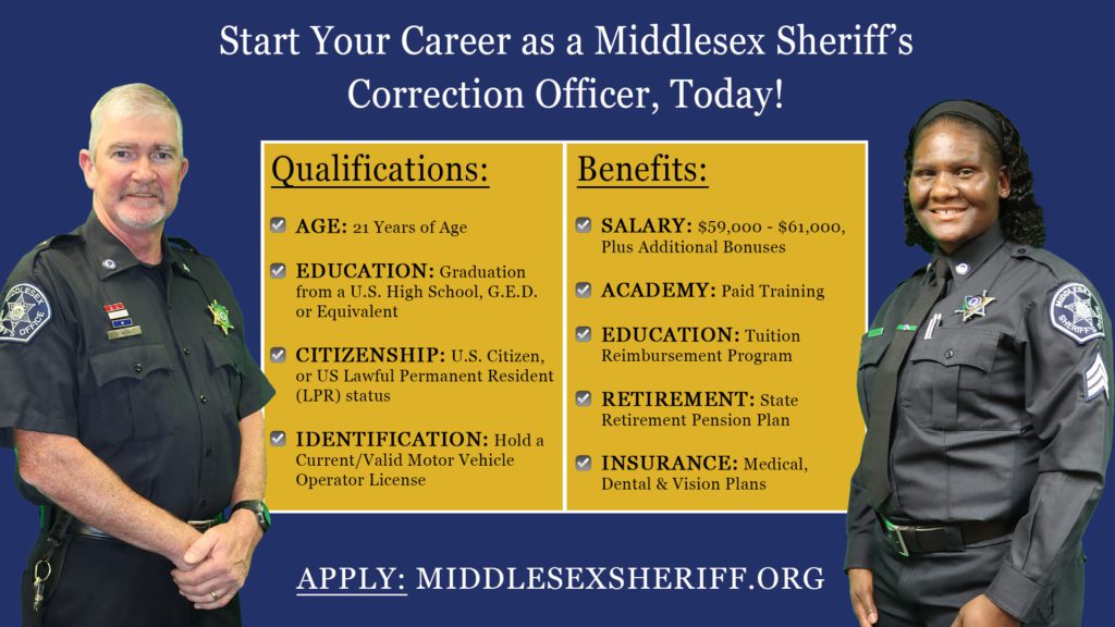 Start Your Career as a Middlesex Sheriff’s Correction Officer, Today!
