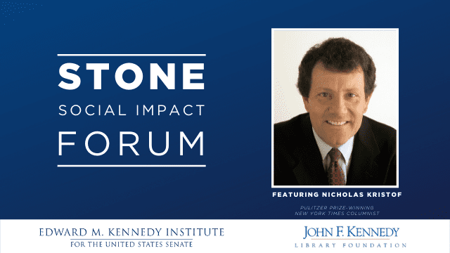 Stone Social Impact Forum featuring Nicholas Kristof