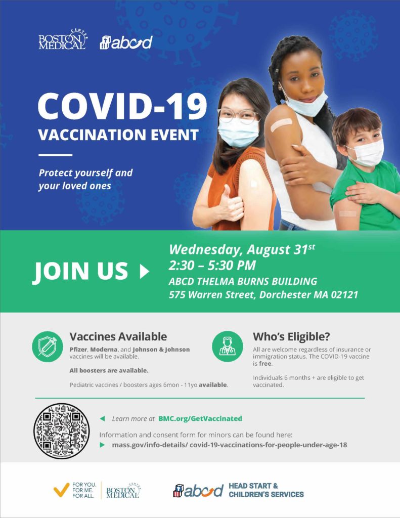 ABCD HeadStart & Children’s Services and Boston Medical Center Offer Free COVID-19 Vaccinations