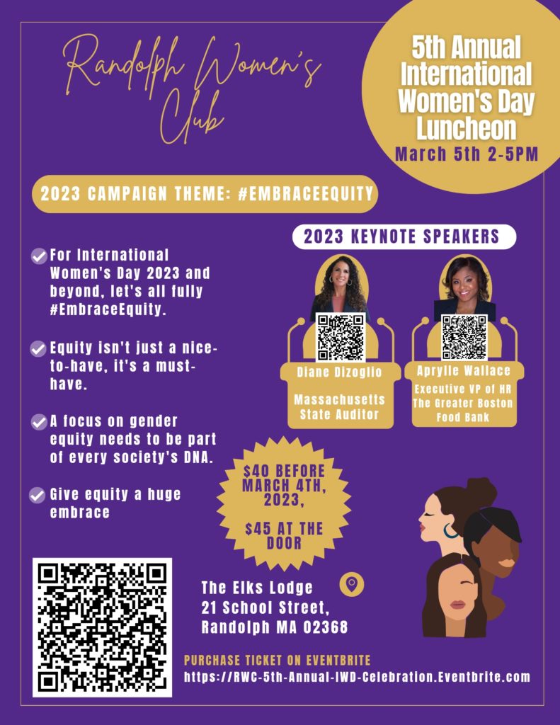 Randolph Women’s Club 5th Annual International Women’s Day Luncheon