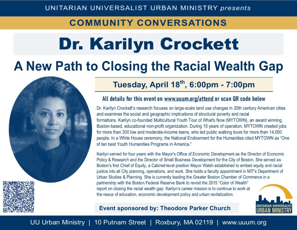 Community Conversations: A New Path to Closing the Racial Wealth Gap (w/ Dr. Karilyn Crockett)