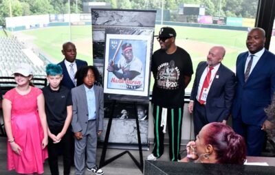 The Negro League Legends Hall of Fame, USPS unveil Hank Aaron stamp