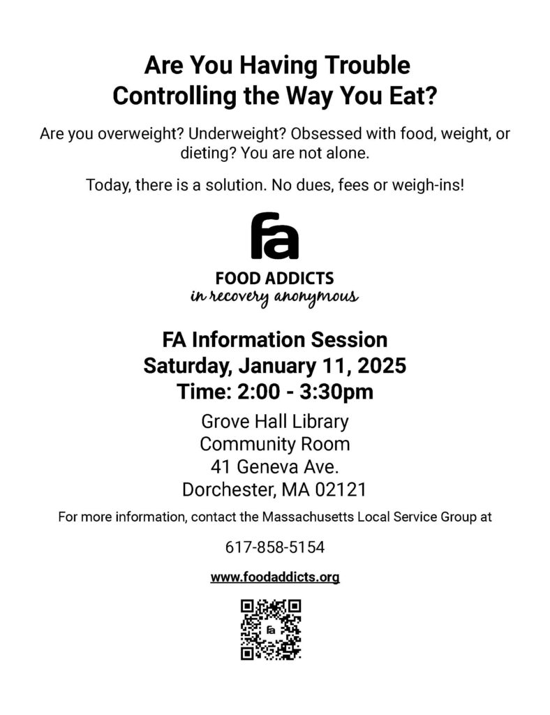 Food Addicts Information Session Food Addicts Information Session