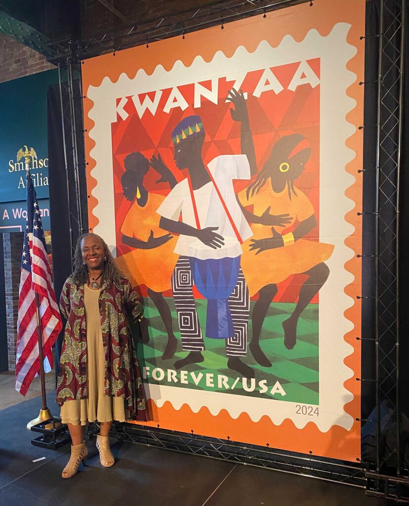 Roxbury native Ekua Holmes designs the latest U.S. Postal Service Kwanzaa stamp