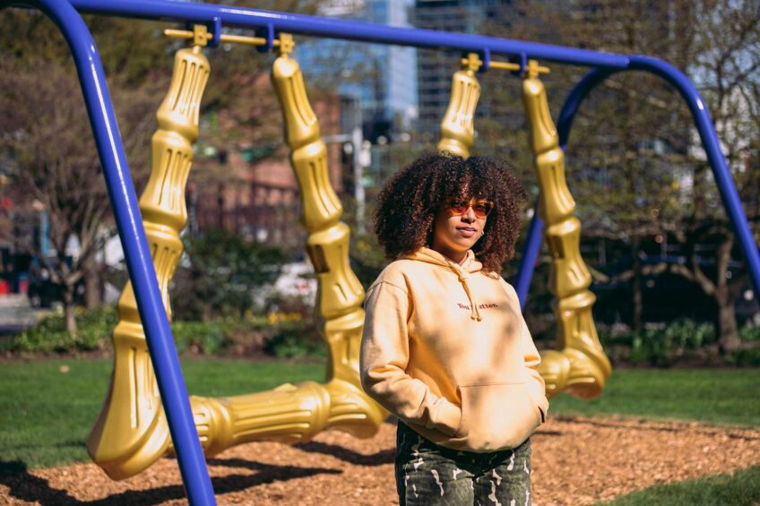 Ja’Hari Ortega debuts ‘Big Hoops to Fill’ installation on the Greenway