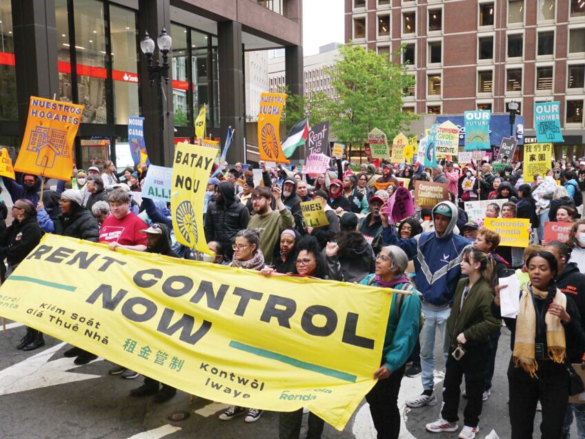 Activists march for rent control