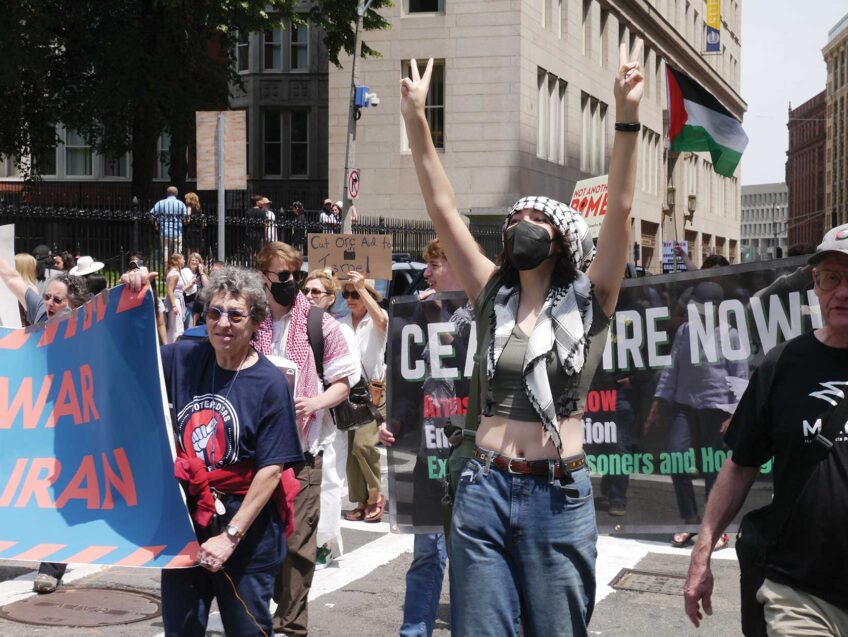 Activists protest Israel’s recent attack on Iran
